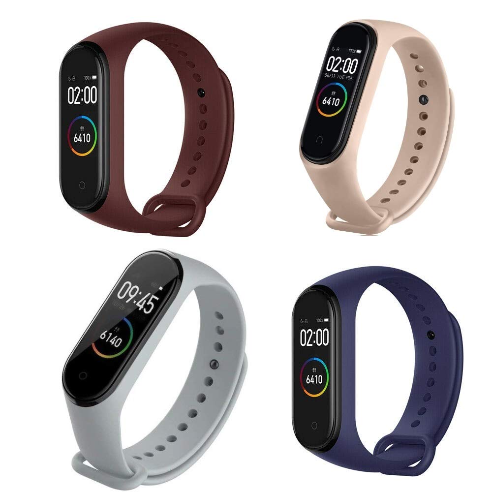 Waylon Band Compatible with Mi Band 3 / Mi Band 4 Wristband Silicone Strap (Combo, Pack of 4) (mi-Wine-Fresh Pink-Grey-Navy) (B091NZX426) Amazon Price History, Amazon Price Tracker