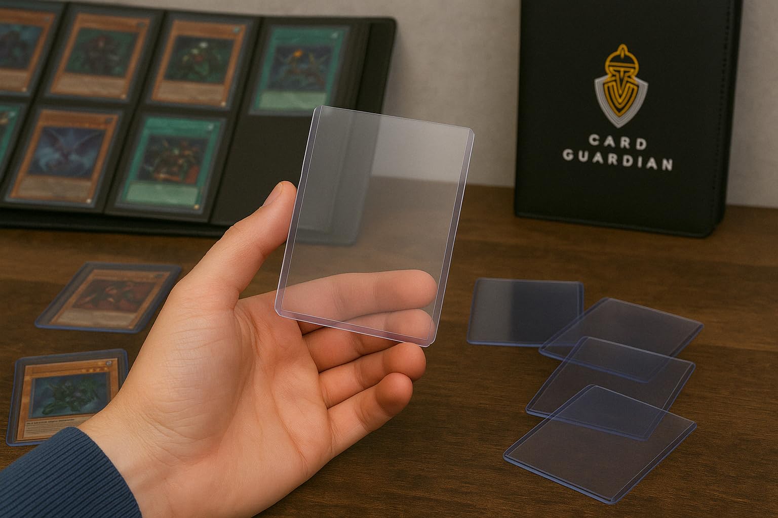 Card Guardian - 100 Toploader mit Hüllen für Sammelkartenspiele TCG