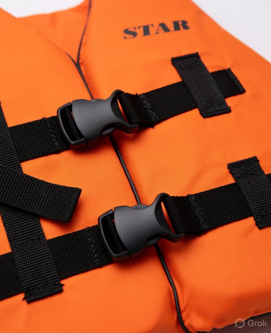Adult Life Jacket Safety PFD 3 Buckle Buoyancy Vest Up to 70 kg 4