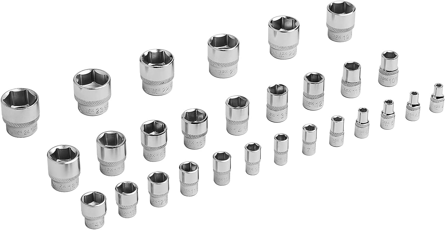 Suреr Bіg Clеаrаnсе! Jetech 75PCS Metric Socket Set, Includes 1/4 Inch and 3/8 Inch Drive Standard/Deep Sockets, Quick-Release Softgrip Ratchet, Bits, Extensions and Adapter, Universal Joint and Other Accessories