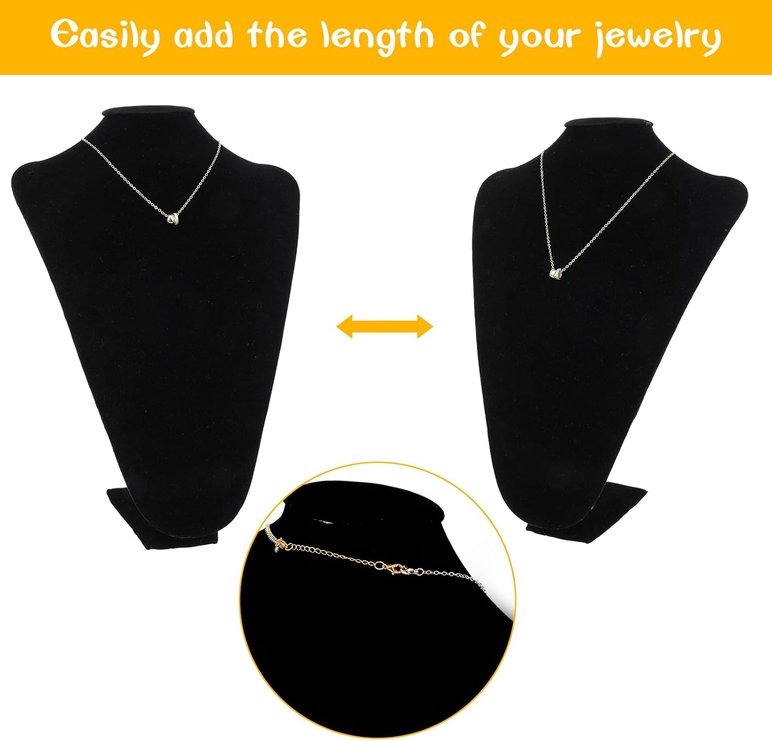 10PCS Gold Necklace Extender, Assorted Sizes Necklace Extenders for Women, Delicate Stainless Steel Jewelry Chain Extenders for Necklaces, Bracelet and Anklet - Image 4