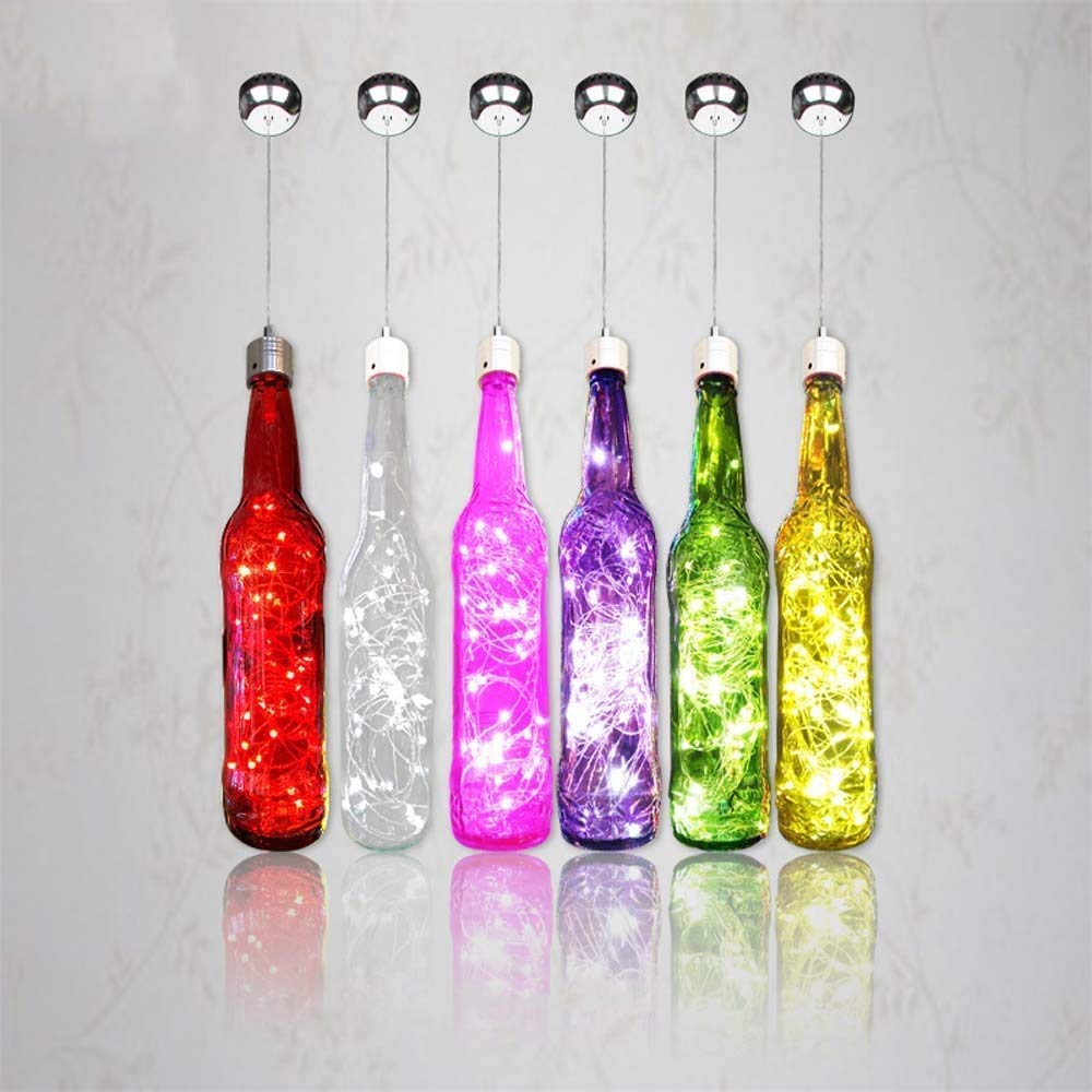 Bouteille de vin durable lustre à tête unique LED suspension verre créative - 6