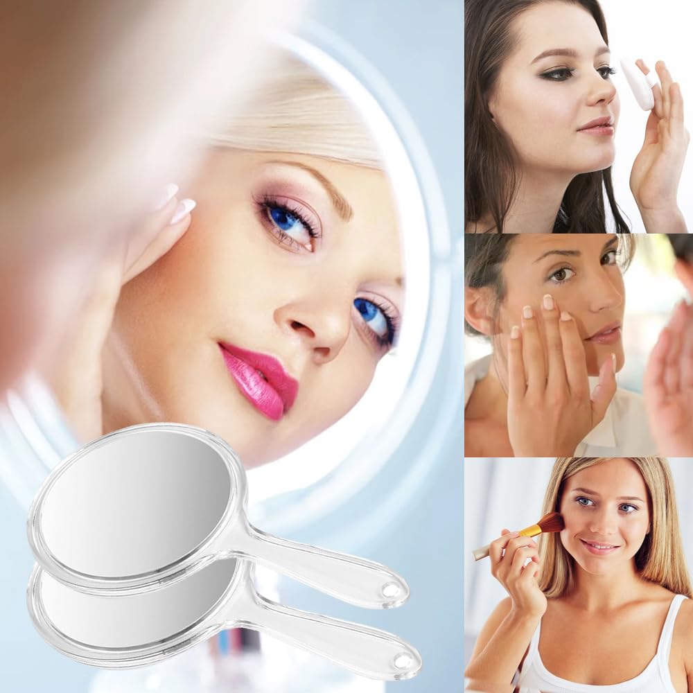 Specchio Portatile Professionale per Salone Parrucchiere Barbiere con Manico 1X/3X - Specchio Trucco Portatile Grande e Comodo - Specchietto Dentista
