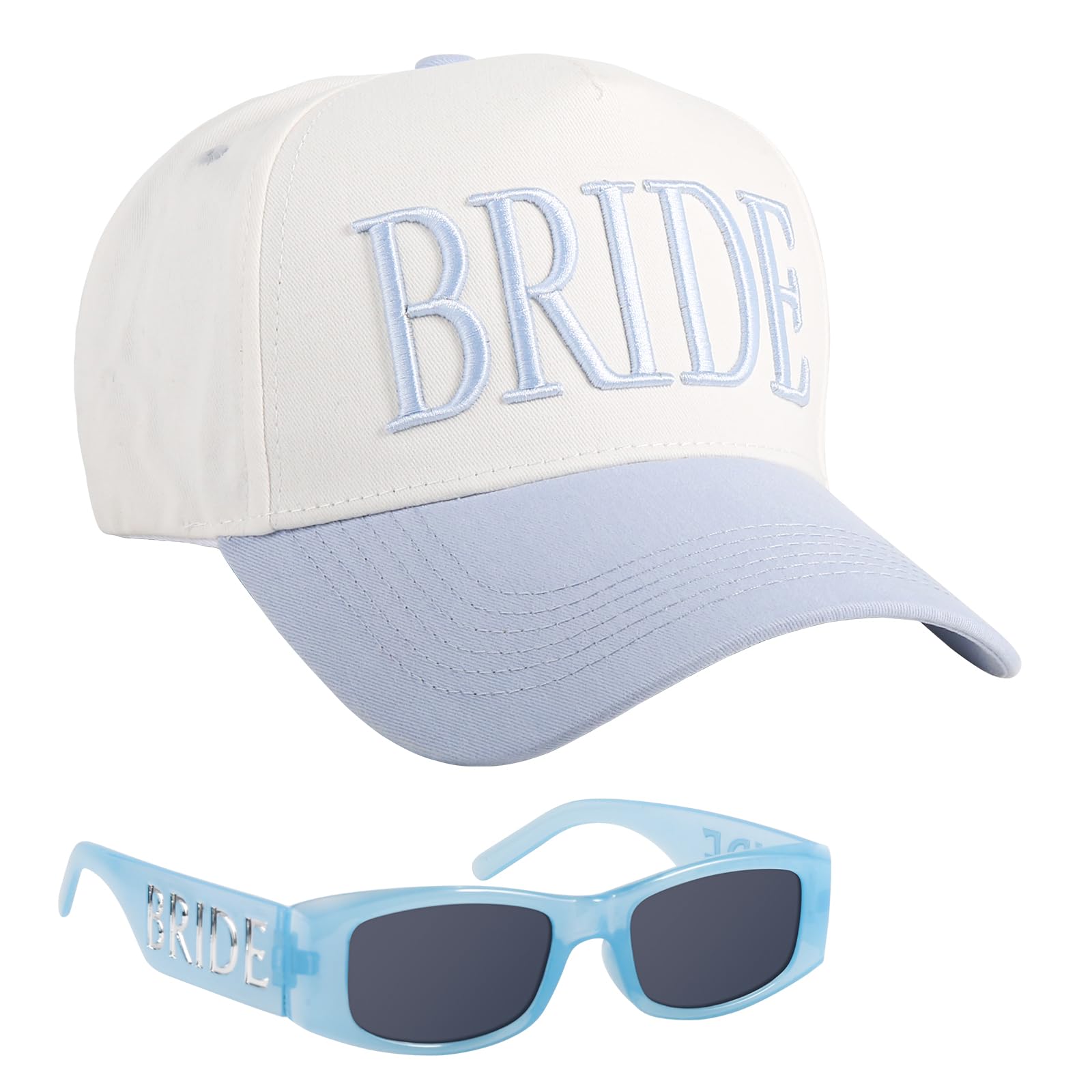 Bride Sunglasses Bachelorette Party Decorations Bride Hat Something Blue Gift for Bride Cap for Women Wedding Accessories
