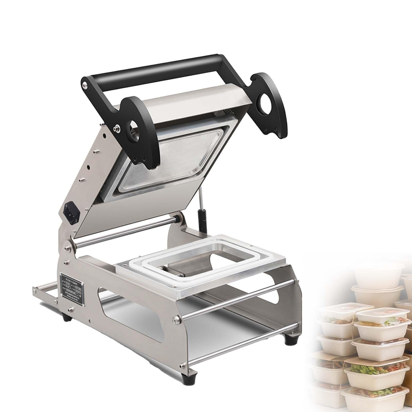 Machine De Thermoscellage De Barquettes De Légumes Commerciale En Acier Inoxydable, Machine De Scellage De Barquettes, Avec Contrôle Précis De La Température, De 7 À 8 Fois/Minute