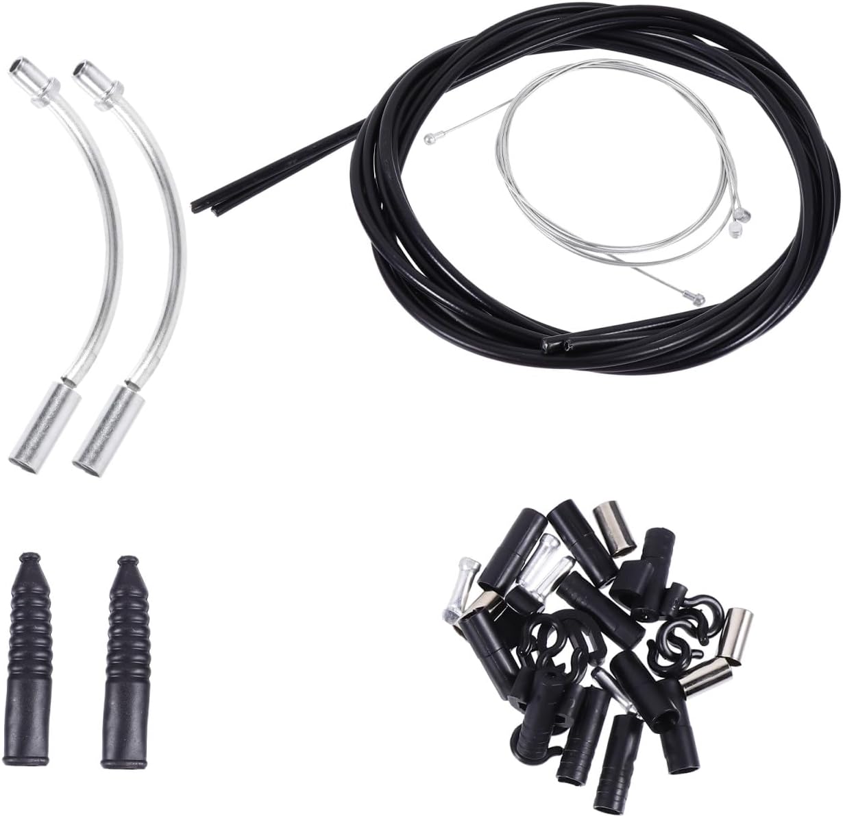1set Bicycle Brake Cable Housing Kit Weather-Resistant Brake Line for Road and Mountain Bikes Smooth Operation Easy Installation Suitable for Riding Conditions