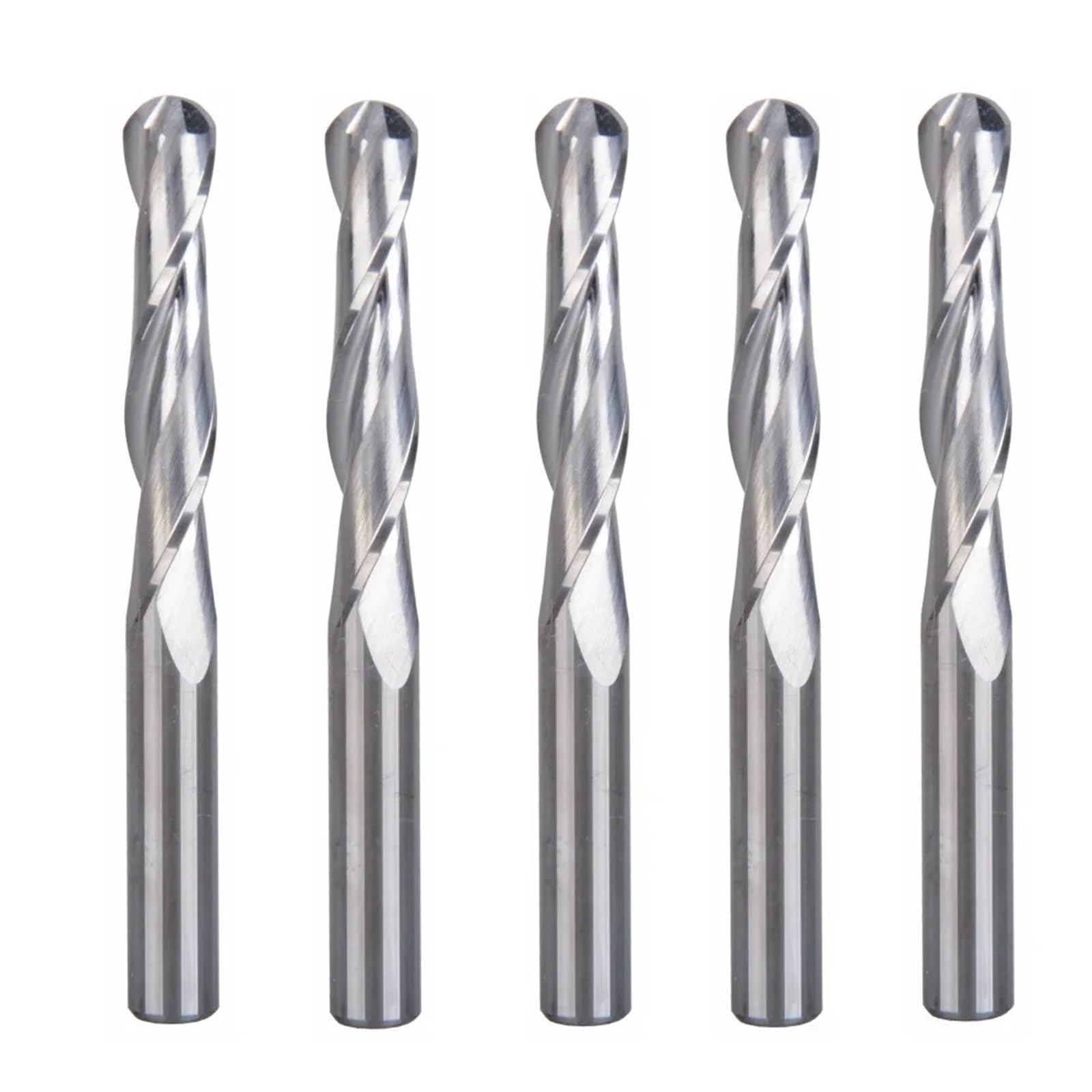 Fresas de punta de bola, 5 uds., 6x6x70mm, 2 flautas, broca enrutadora de punta de bola de carburo, cortador de fresado en espiral CEL de 32mm