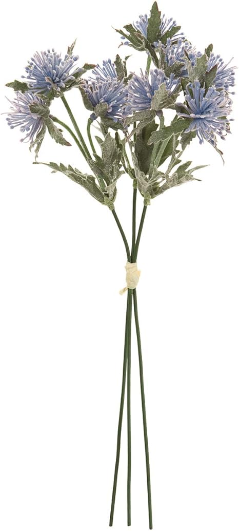 Amazon Co Jp 東京堂 造花 ブルー 花径 約4 全長 約30cm Magiqブランド マナエリンジウムバンドル Fm 3本入 ホーム キッチン