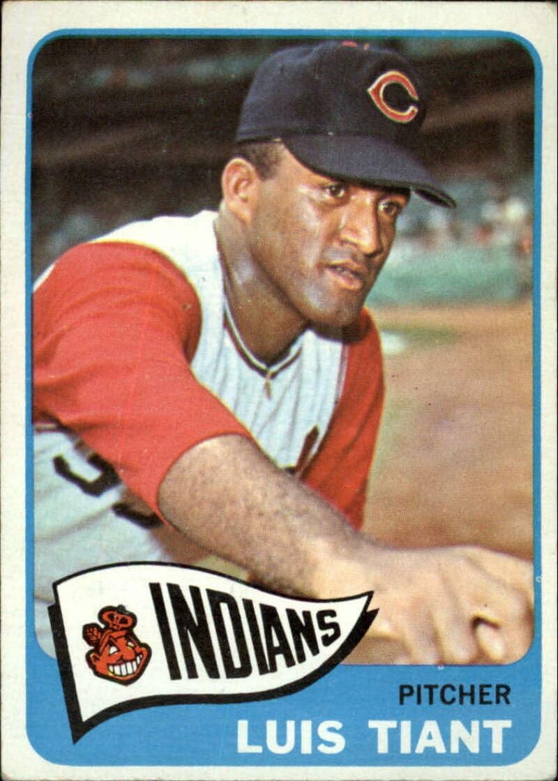 1965 Topps 2nd Series Baseball #145 Luis Tiant RC Rookie Cleveland Indians Set Break #1 (Scan Shows Actual Front and Back of Trading Card)