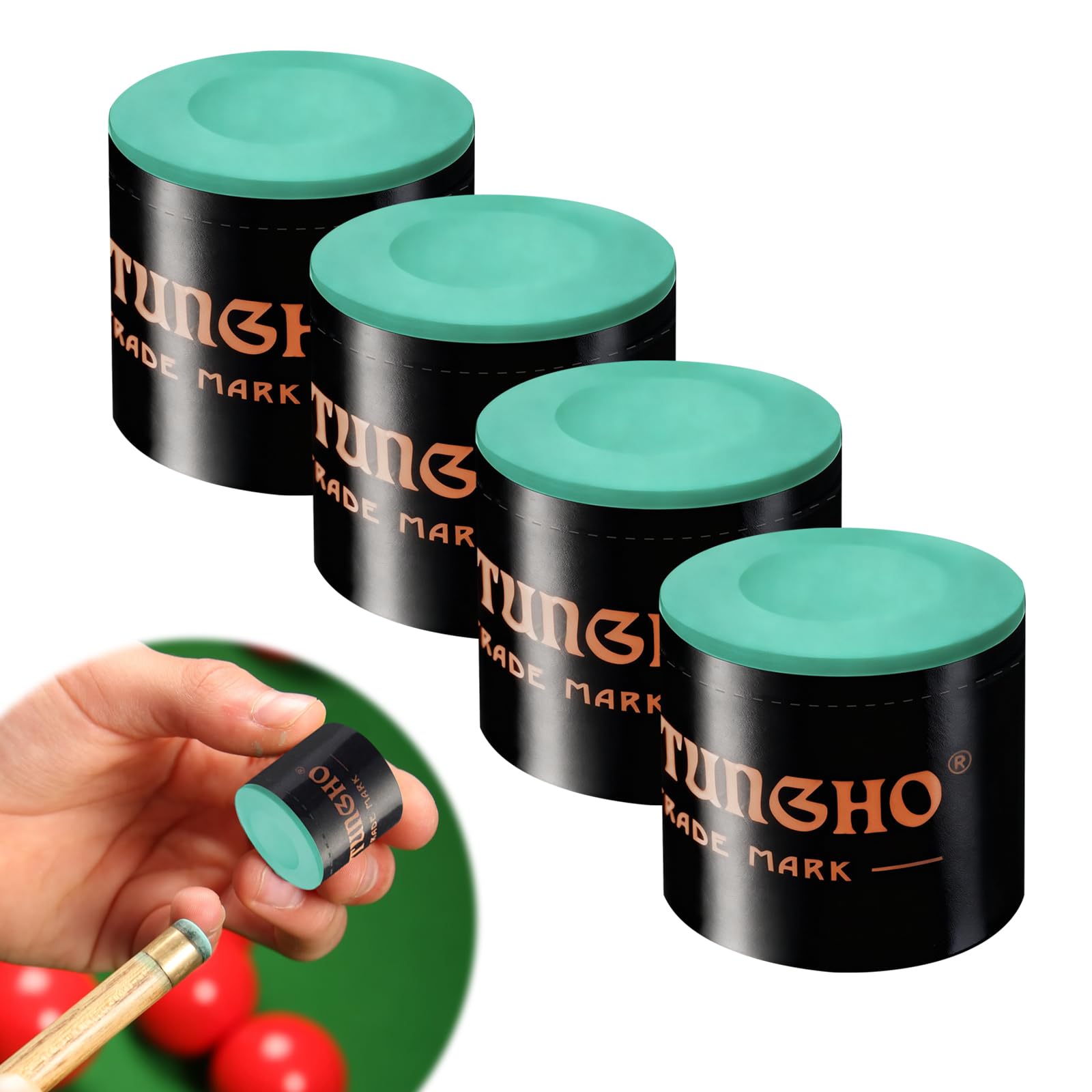 llikknve 4PCS Snooker Chalk for Snooker Cues,Green Pool Cue Chalk for Pool Cue Tips,No-Slip Dry Chalks for Tips,Essential Billiard Table Accessories for Players & Billiards