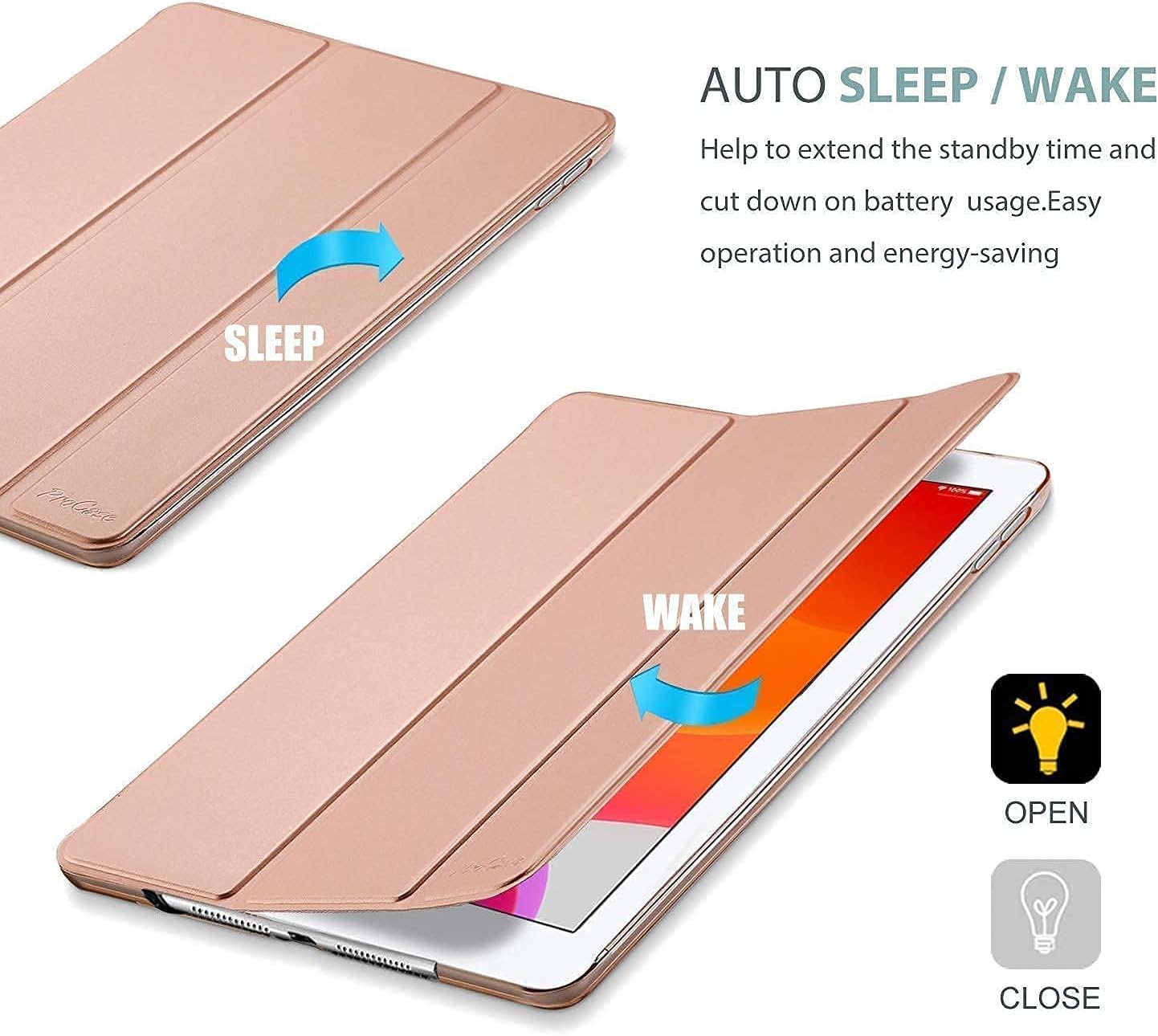 ProCase iPad 10.2 7th Generation 2019 Slim Stand Hard Case(Rosegold) Bundle with iPad 10.2 7th Gen 2019 Privacy Screen Protector