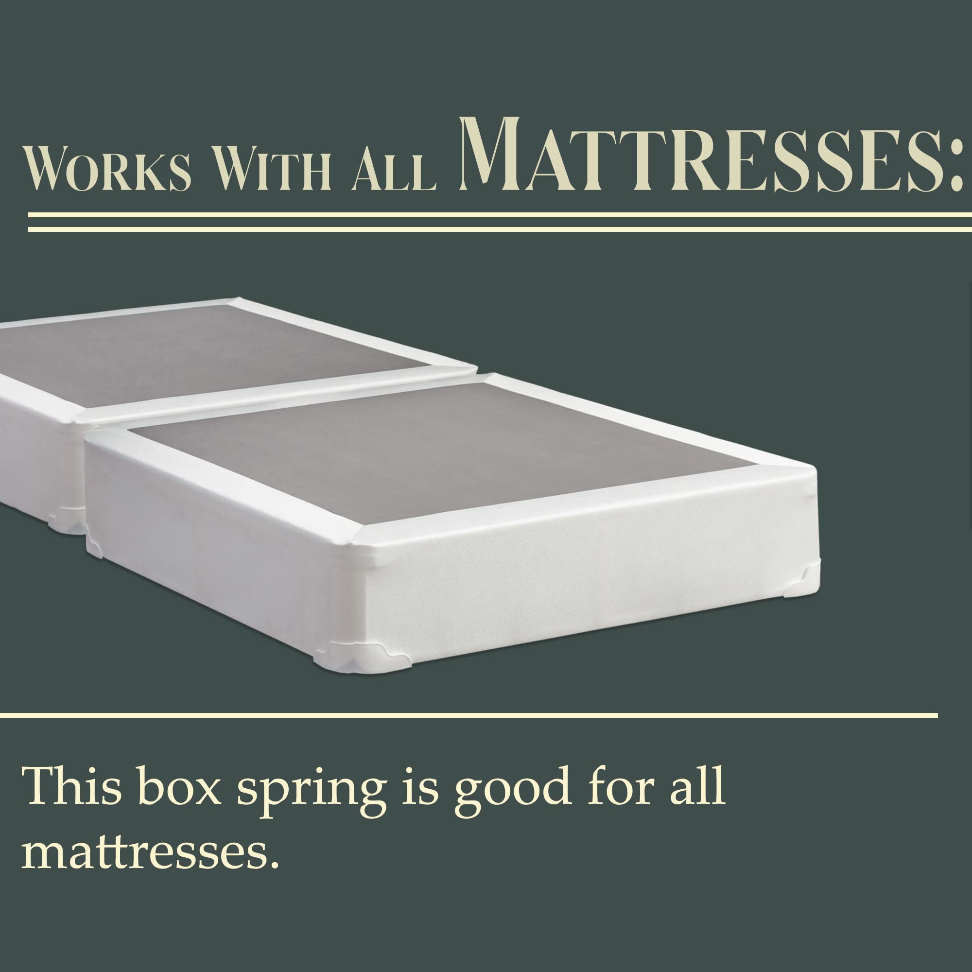 Mattress Solution 4-Inch Wood Split Low Profile Traditional Box Spring/Foundation For Mattress Set, Twin