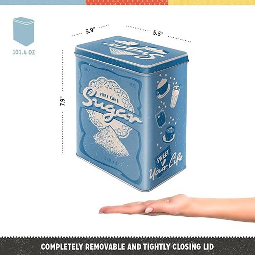 Miniatura 2 de Nostalgic-Art Caja de lata de almacenamiento retro L, 101.4 oz, azúcar  Idea de regalo para tu hogar, lata de azúcar de metal grande, diseño vintage