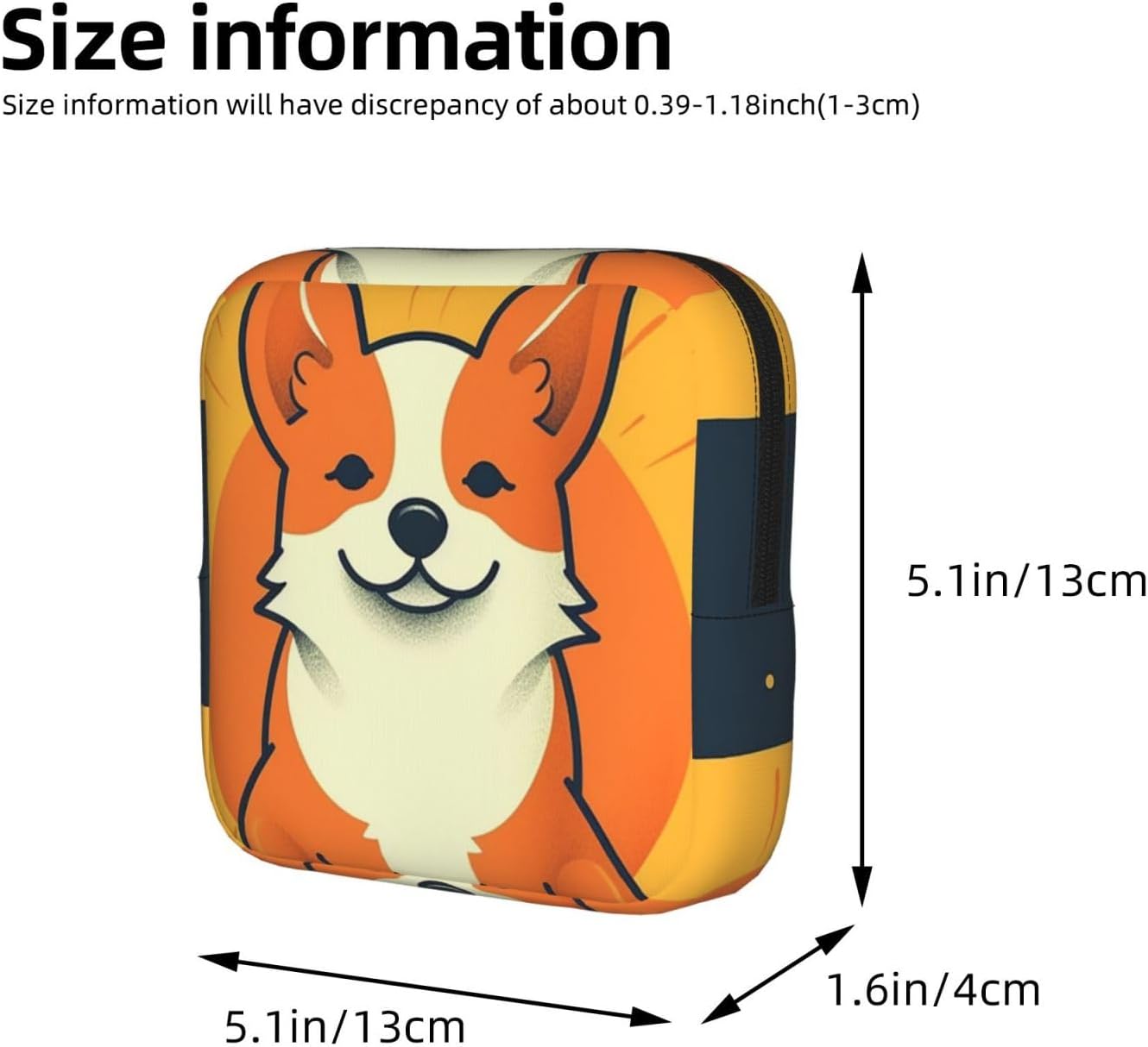 Period Bag Pouch for Women,Sanitary Napkin Storage Bag Portable Period Pad Pouch Small Make Up Bags Playful Corgi Tampon Holder For Purse Travel Daily Use image 2