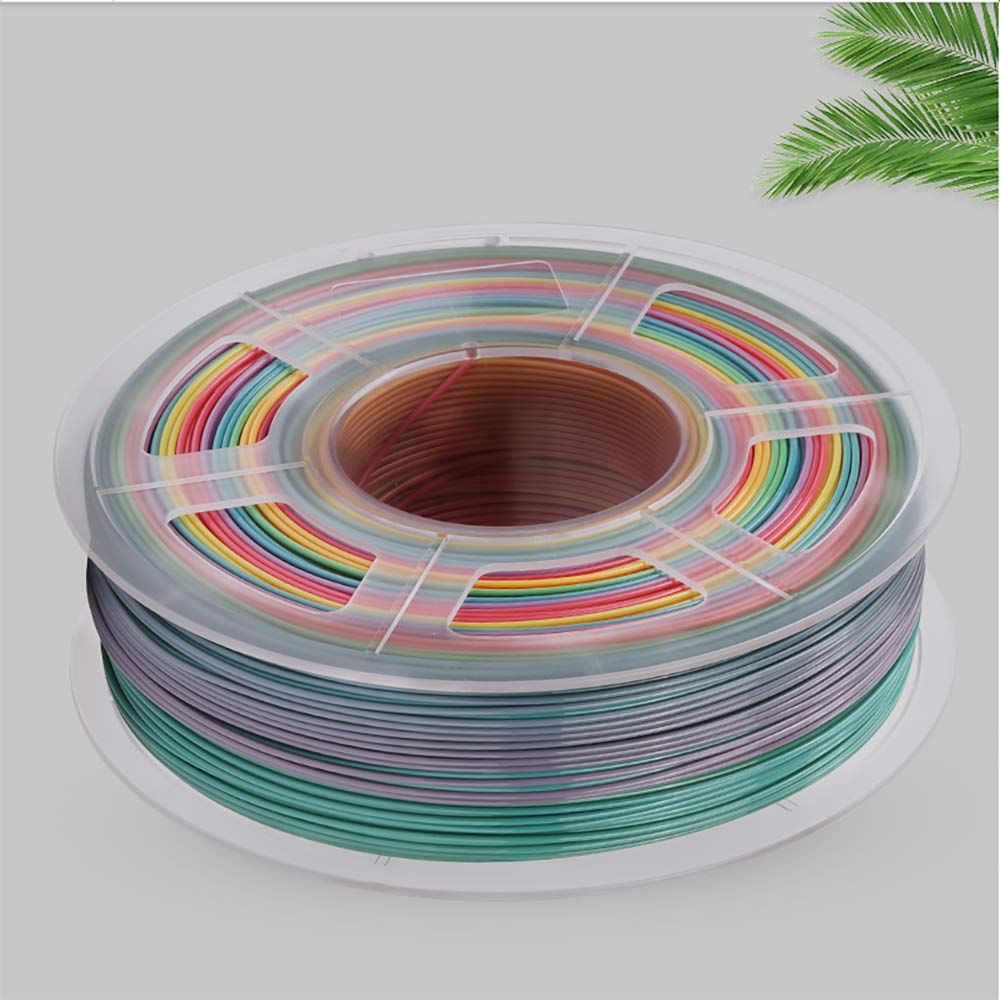 Rainbow Pla Filament 1.75mm Gradiente 3d Impresora Rainbow Filament Color Mezclado Filamento FDM Una Bandeja De Impresión Multicolor PLA1 Kilogramo Carrete Material De Impresión Filamento Filamento Co