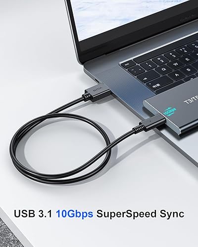 Miniatura 2 de Cable USB A a USB C de 10 pies, cable de datos USB a USB C Gen2 de 10 Gbps, cable USB 3.0 a USB C, cable Android Auto 3A compatible con USB C SSD