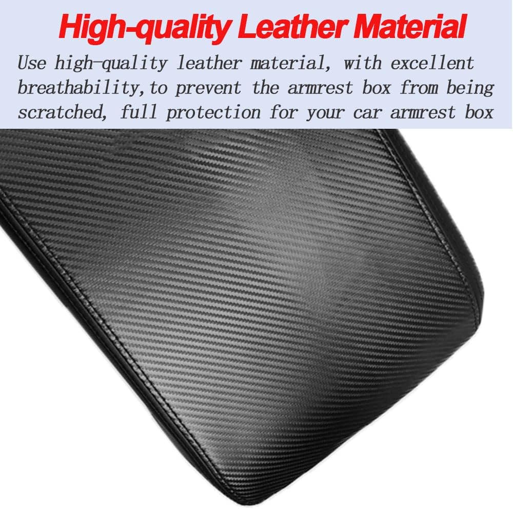 XITER Car Armrest Cover Saver Center Console Leather Pad Fit for Chevrolet Traverse 2018 2019 2020 2021 2022, Central Console Armrest Box Protector Interior Accessories (Carbon Fiber)