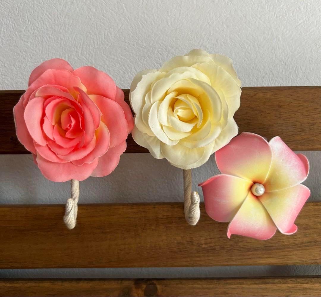 ドアフック S字フック他 4点花モチーフ