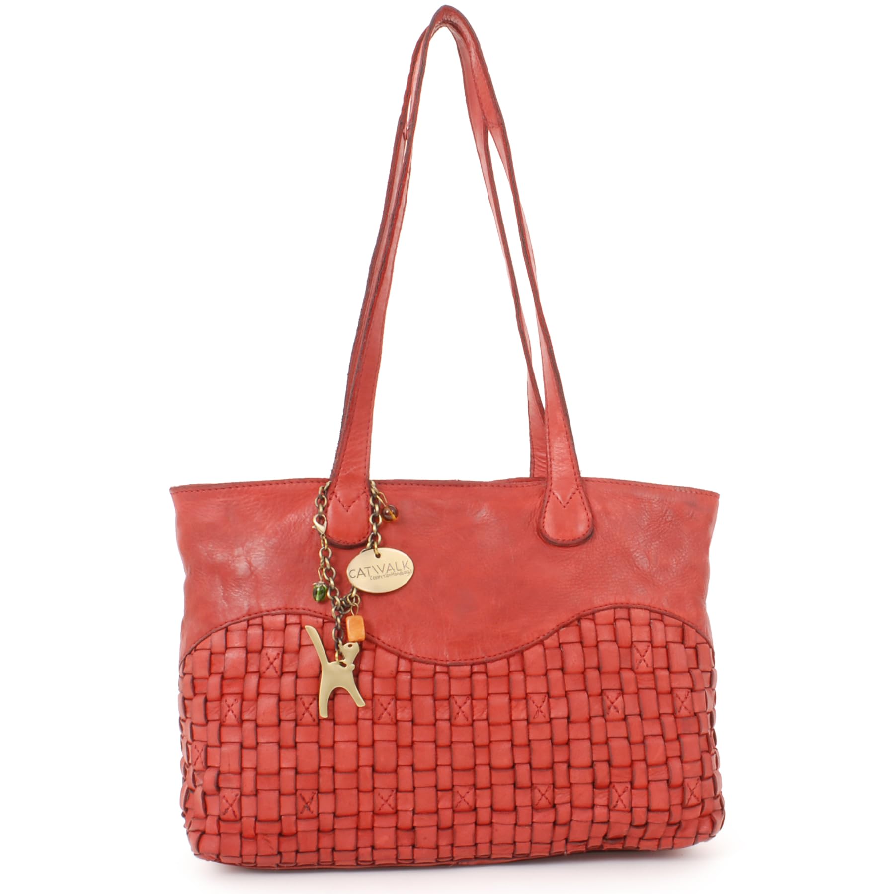Catwalk Collection Handbags - Damska Skórzana Torba na Ramię - Średnia Torebka Typu Tote - Shopper z Wieloma Kieszeniami - Matilda