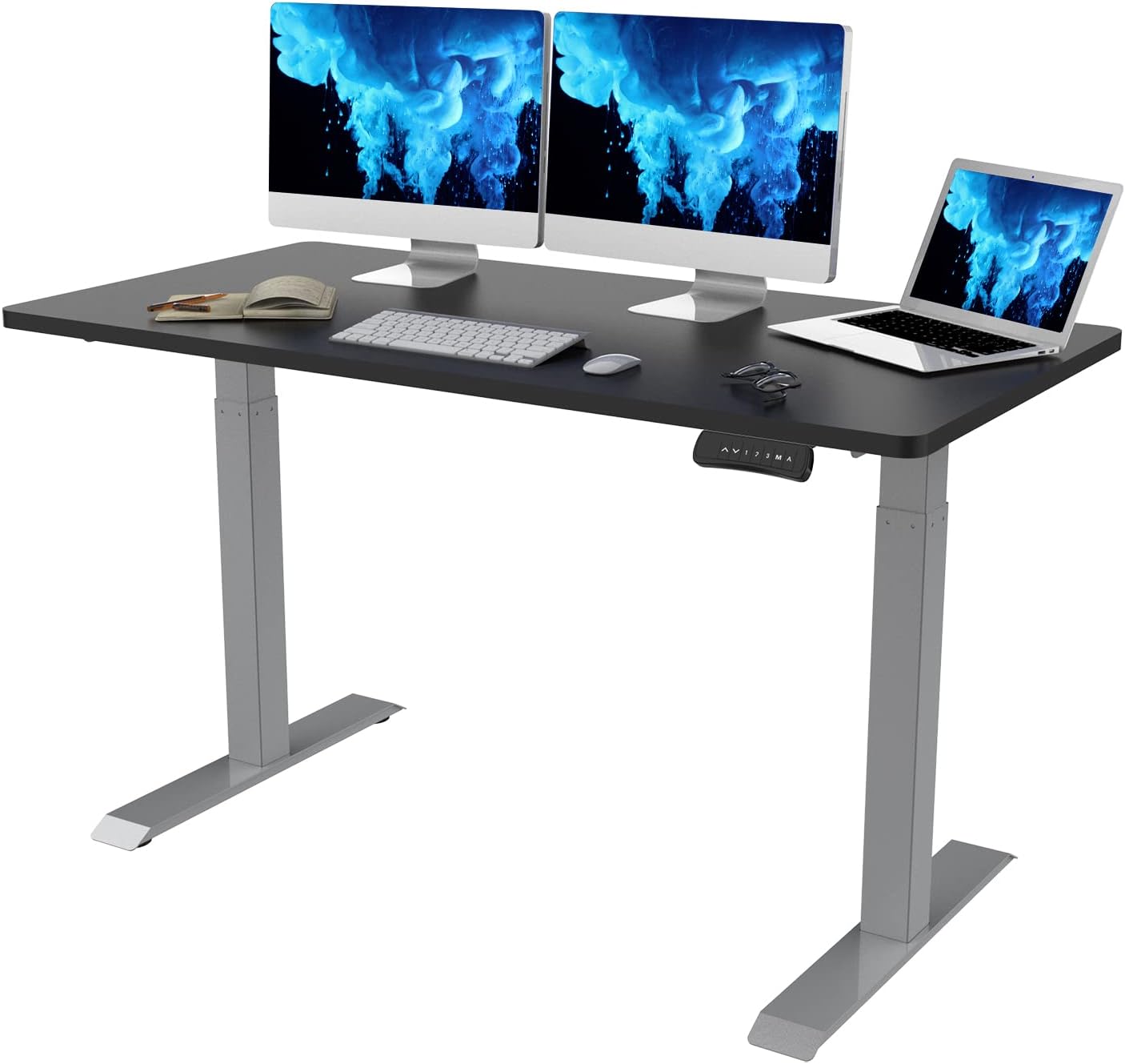 FLEXISPOT EC3 Dual Motor Electric Standing Desk 55x28 Inch Seamless Solid Slab Stand