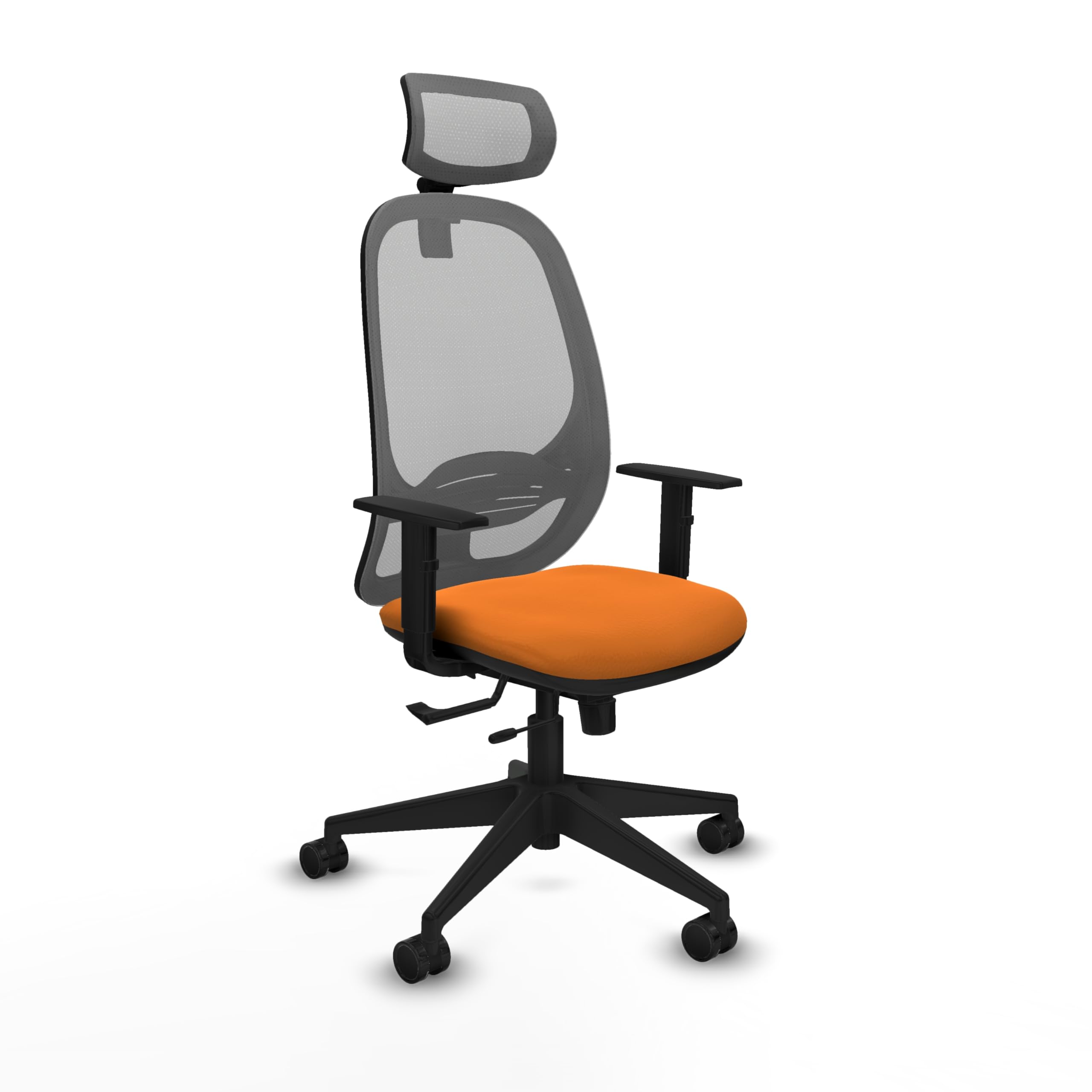 Chaise de bureau orange Piqueras y Crespo ergonomique à mécanisme synchrone