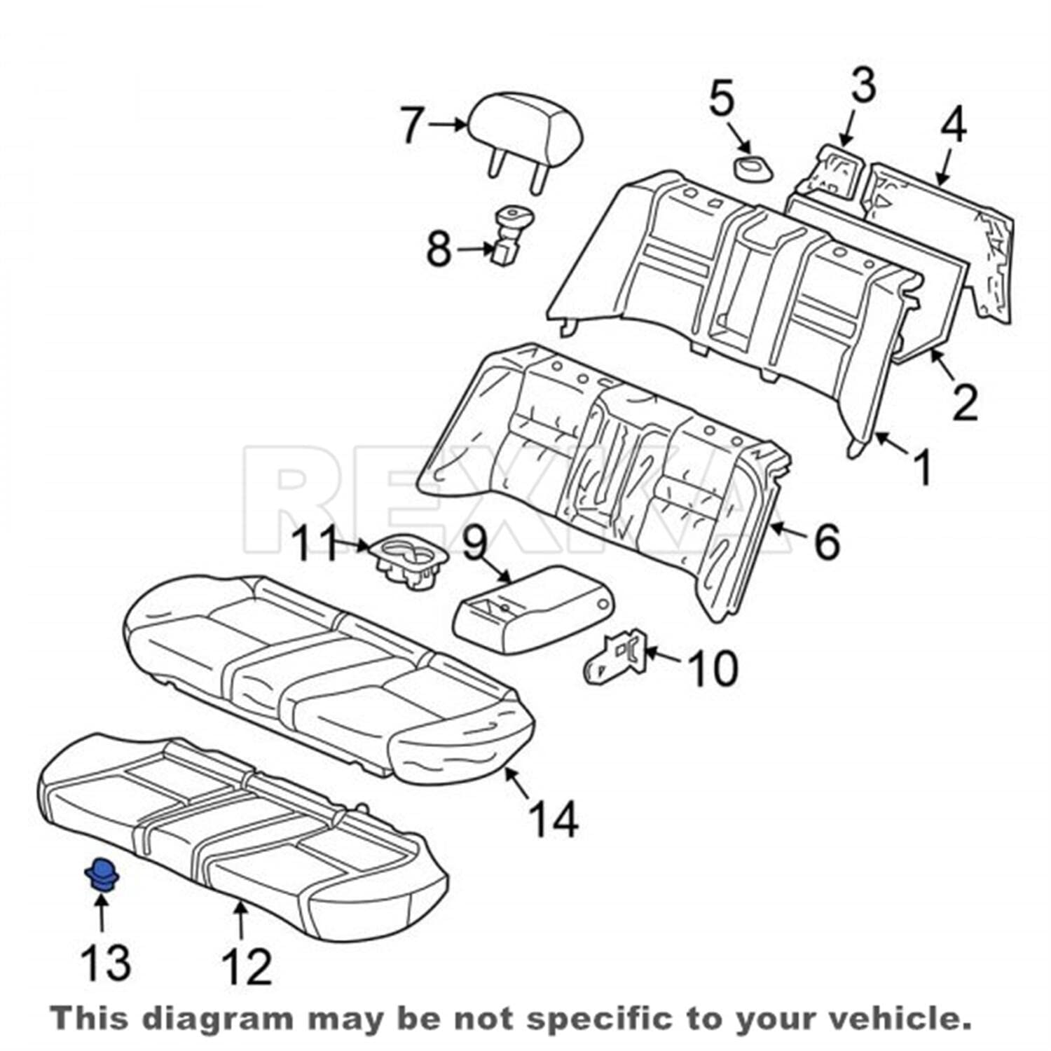 Honda Genuine Rear Seat Cushion Seat Clip Honda Accord SDA / TAO TA0 / Insight 82137-SDA-003 Honda Genuine Rear Seat Cushion Seat Clip Honda Accord SDA / TAO TA0 / Insight 82137-SDA-003