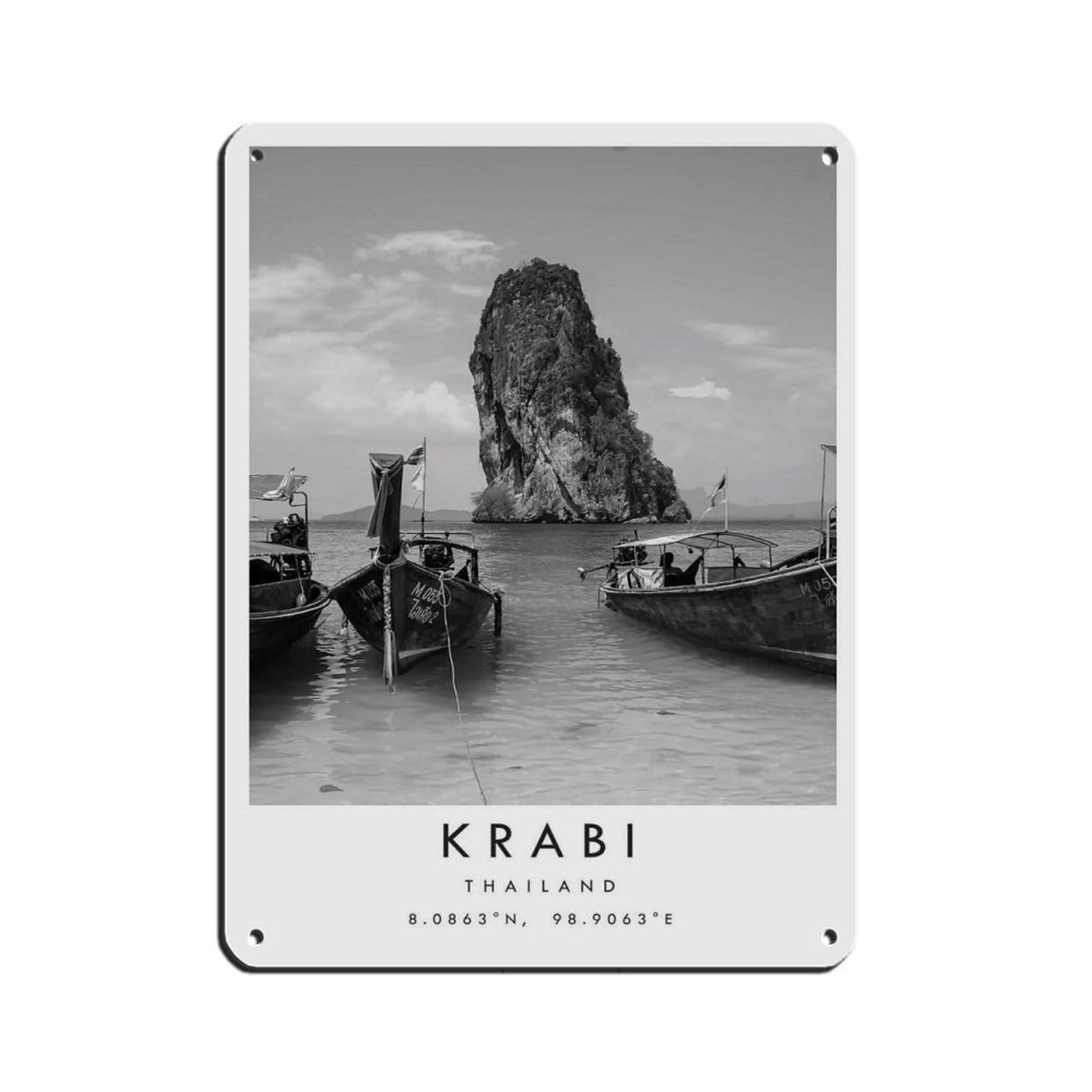 Krabi Travel, Phuket Poster (3) Tin Sign Vintage Metal Pub Club Cafe Bar Home Wall Art Decoration Poster Retro 12x16inch(30x40cm)