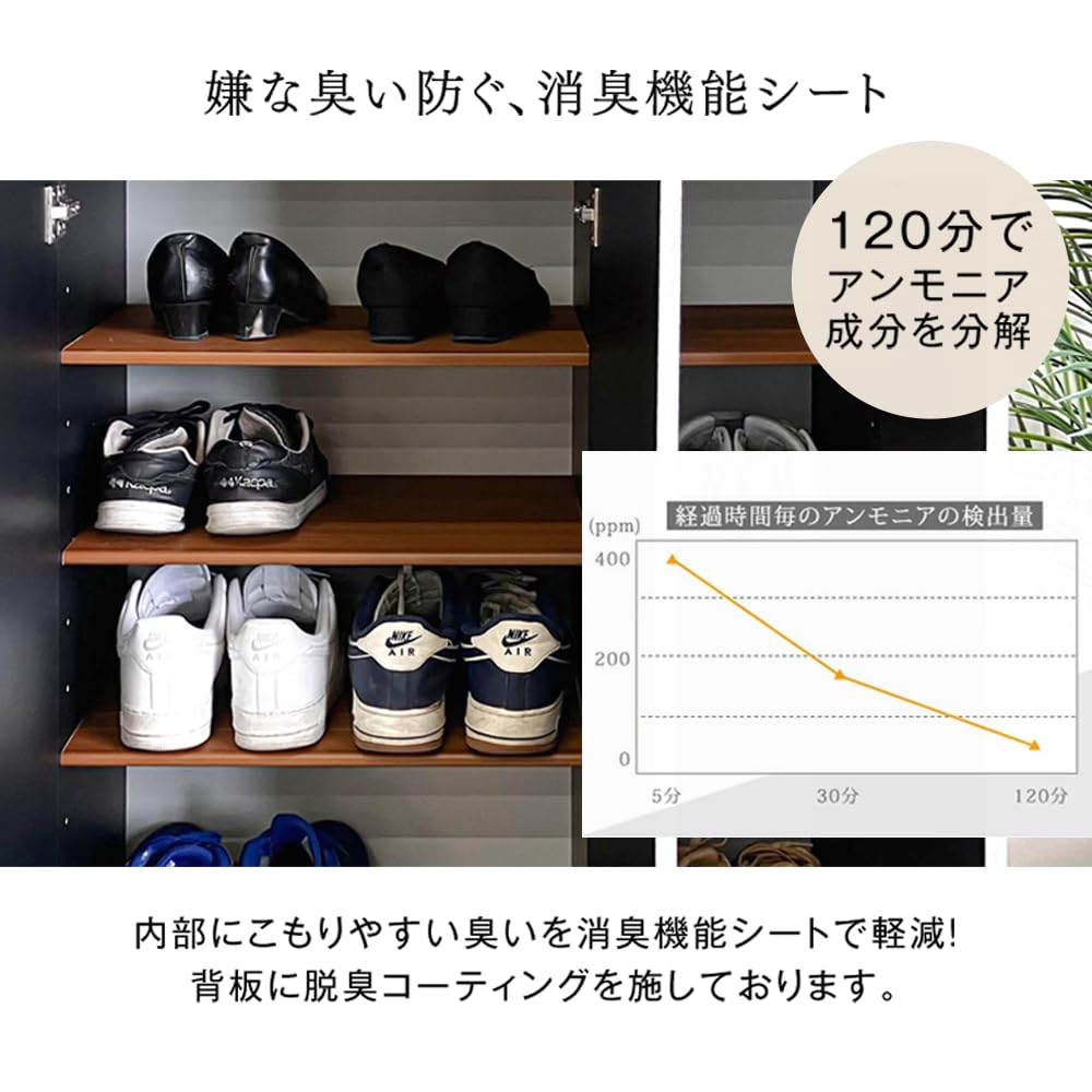 Amazon｜タンスのゲン シューズボックス 幅75 日本製 大川家具 消臭