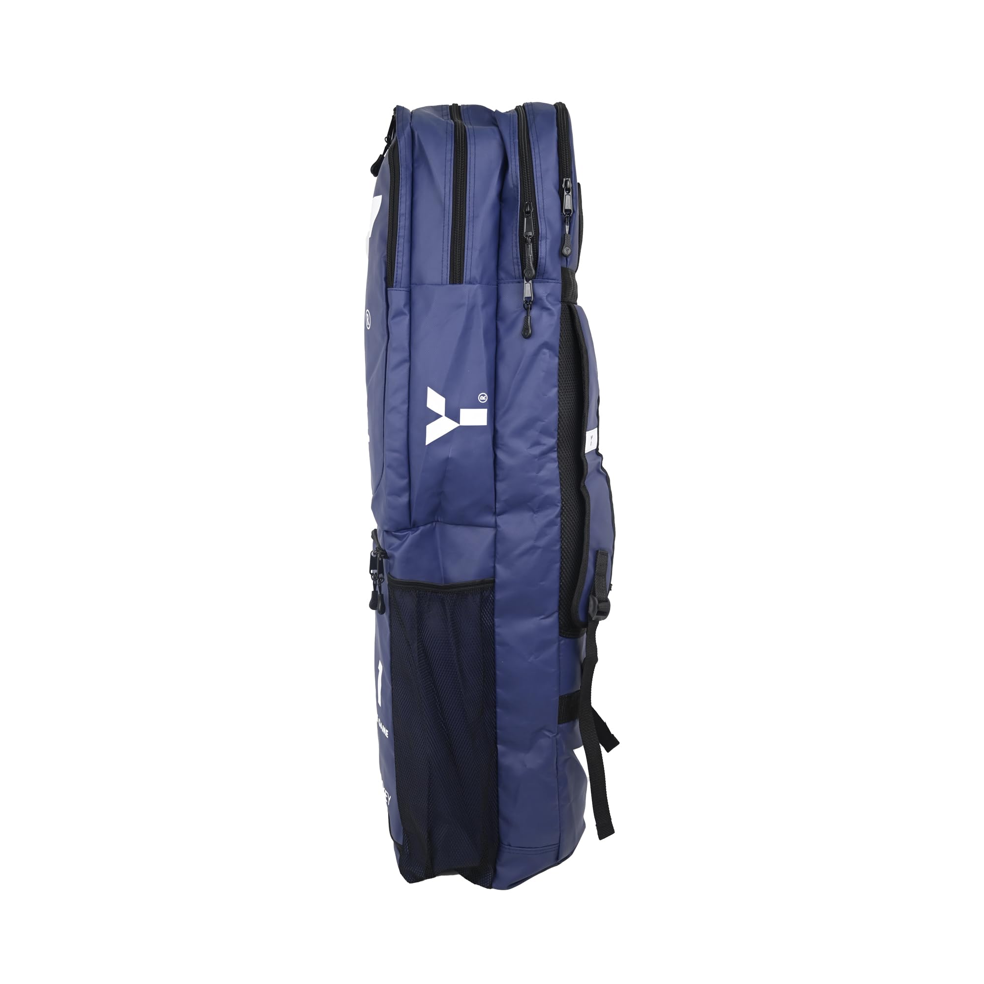 Y 1 bolsa para palos de hockey, B.1 Elite, correas acolchadas, llevar todo para el partido, compartimentos separados, espacio para 6 palos, 75 L, azul marino/blanco