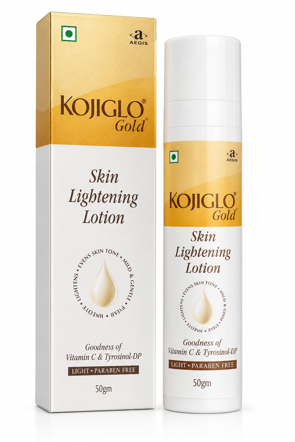 Kojiglo Gold Skin Lightening Lotion with Vitamin C, 50gm | Evens Skin Tone, Tyrosinol-DP Formula, Paraben Free, Mild & Gentle, Light Texture-image-8