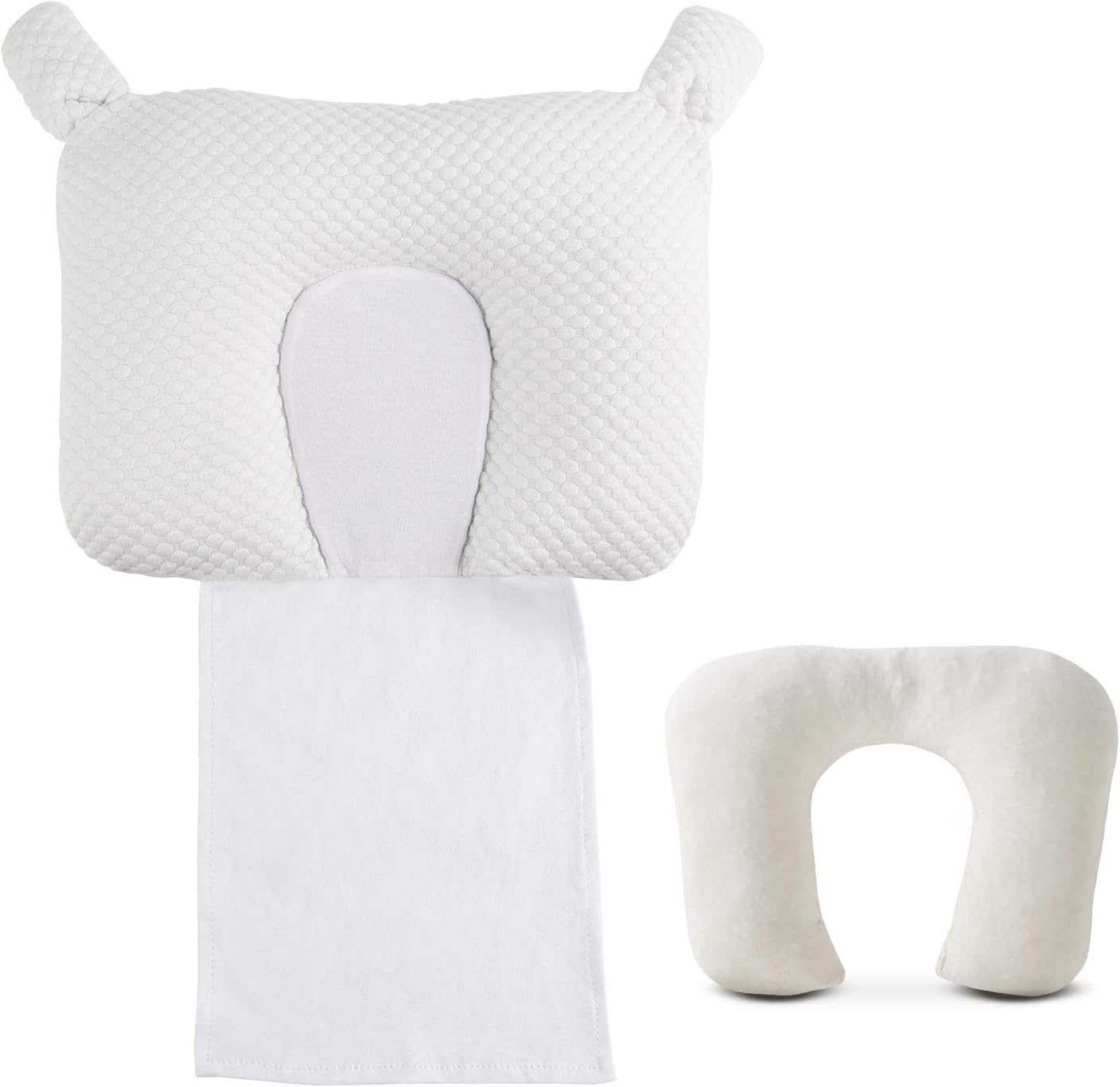 Windsleeping Natural Latex Anti-Allergy Baby Pillow with Pillowcase for 0-24 Months Newborn Infant Toddler Sleeping Flat Head Prevention Portable for Cot Bed Travel