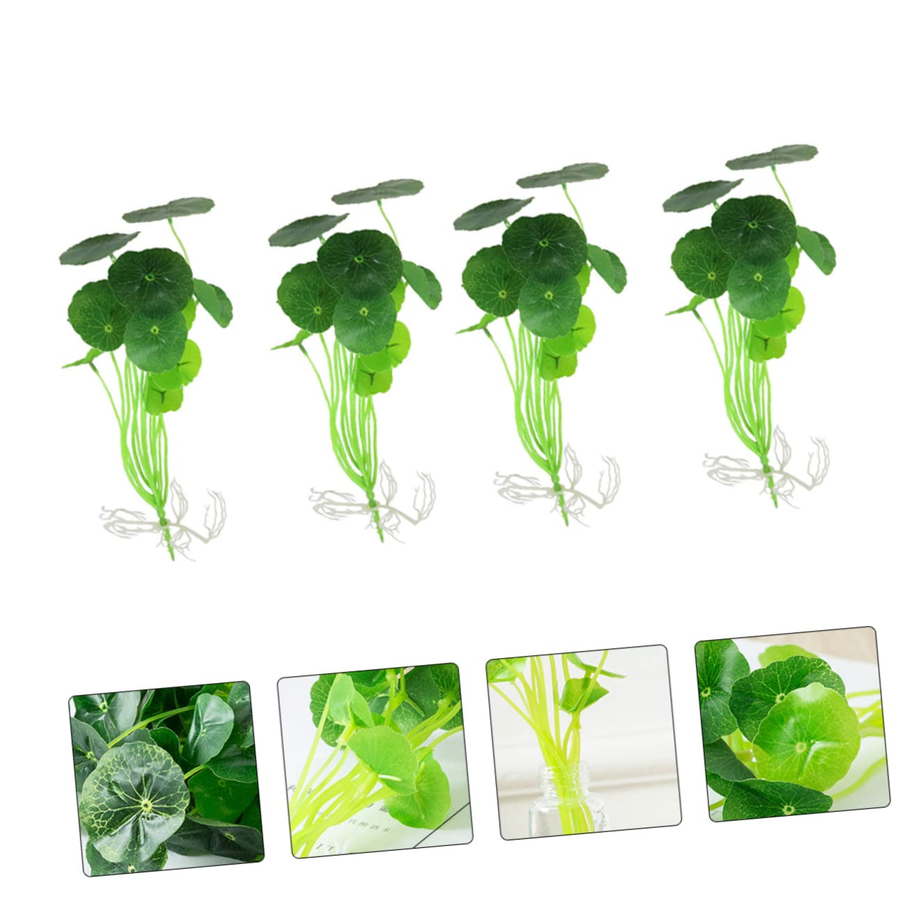 NOLITOY 4 Pcs Fish Tank Lotus Leaf Aquarium Water Grass Artificial Plants Artificiales para Fish Tank Decoration Lifelike Aquarium Plants Fake Water Plastic Flower Dining Table