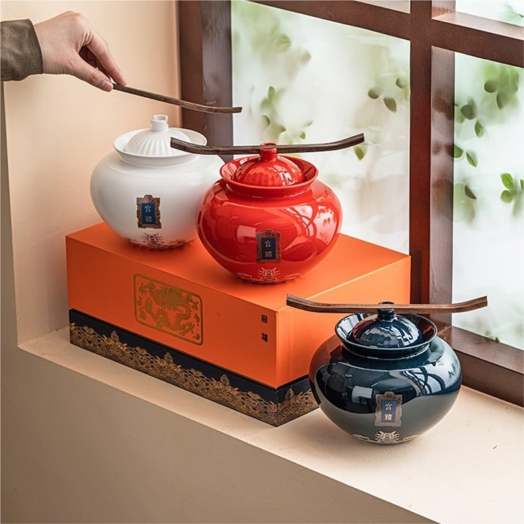 Herbata w puszce, słoik do przechowywania herbaty w domu, przyprawy kuchenne, słoik z uszczelnionym słoikiem, ceramiczny zestaw do herbaty, pusty słoik, pojemnik do przechowywania herbaty (A, M)