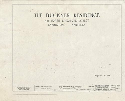 Historic Pictoric : Blueprint HABS KY,34-LEX,1- (Sheet 0 of 22)
