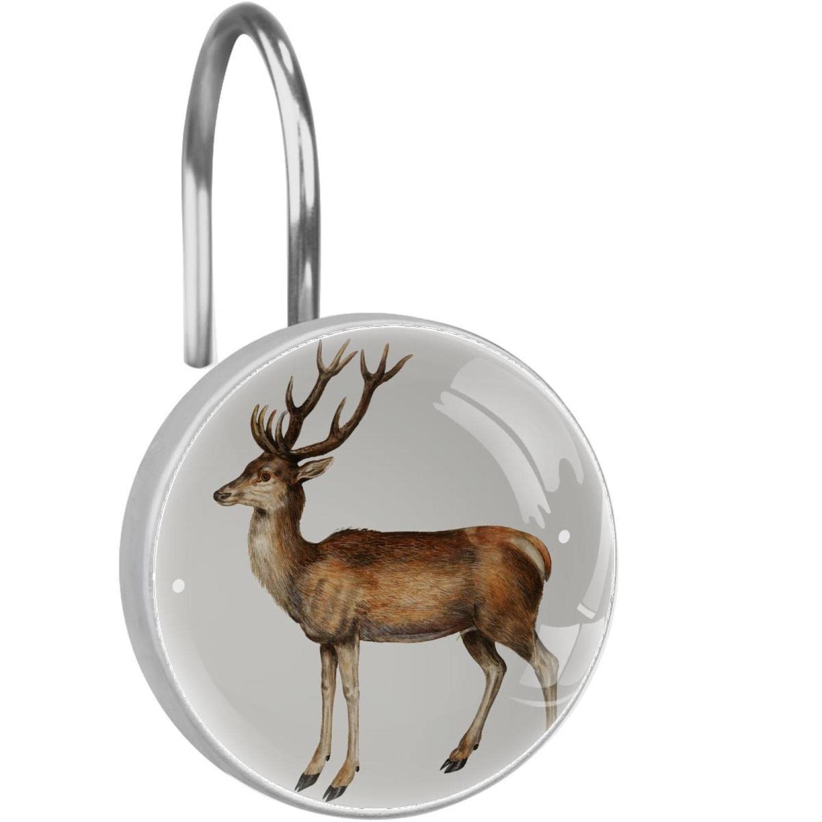Crochets rideau de douche cerf en inox anti-rouille pour remplacer les anneaux usés de douche