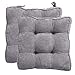 Topchances 2 Coussin de Chaise, Rembourré, 45 x 45 x 7 cm, Antidérapant avec Attaches pour Chaises de Salle à Manger, Cuisine, Patio, Extérieur, Intérieur (Gris)