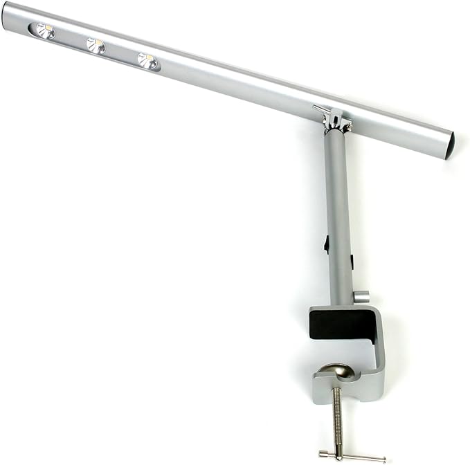 Mighty Bright Mighty Bright LuX Bar Desk Lamp, Silver Clamp Base