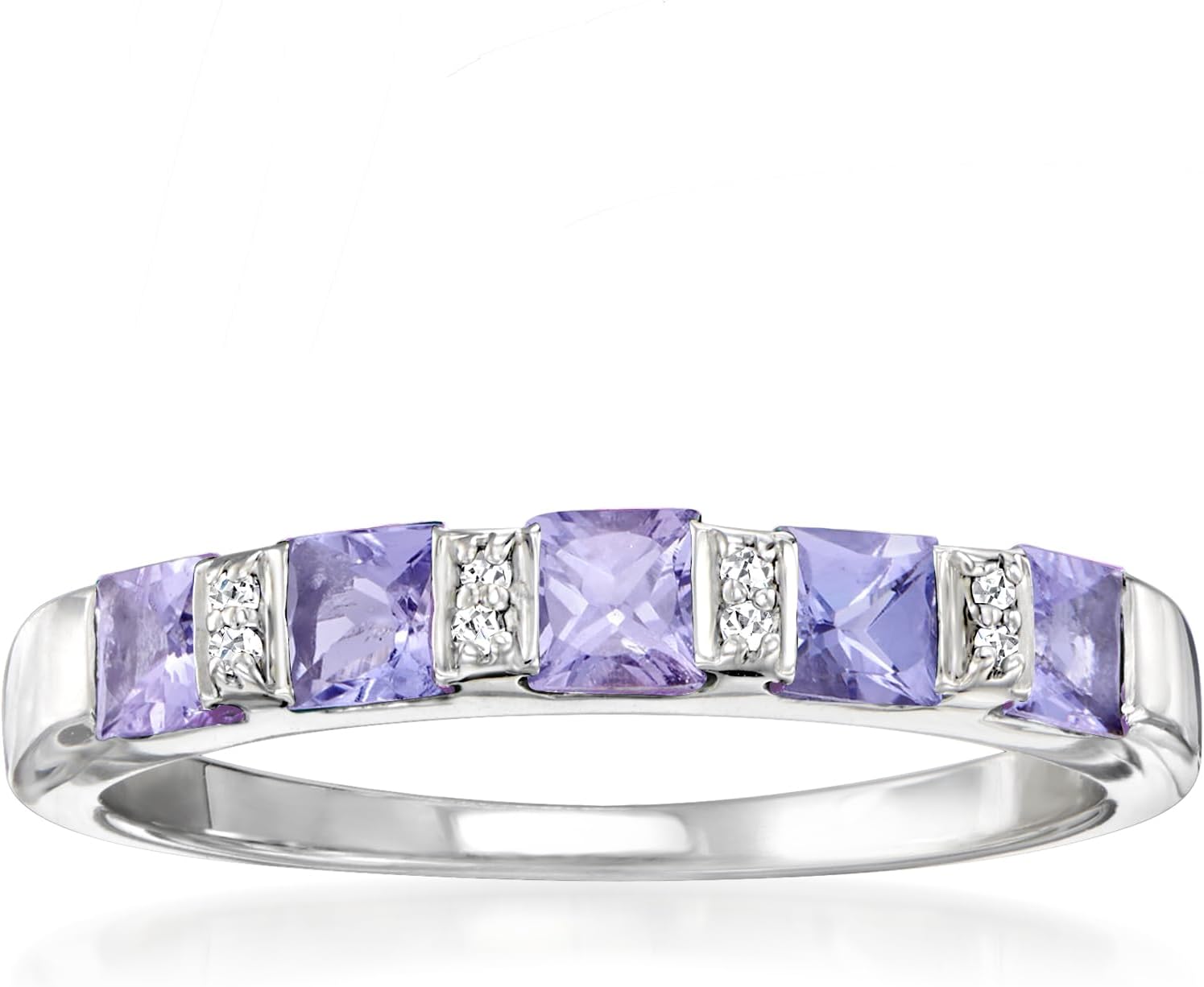 Ross-Simons 0.70 ct. t.w. Tanzanite Ring With Diamonds in Sterling Silver