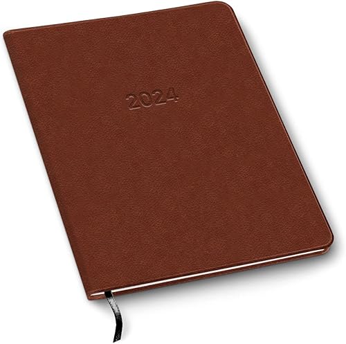 Agenda mensual grande 2024 - Cambridge Cognac - 9.75x7.5"