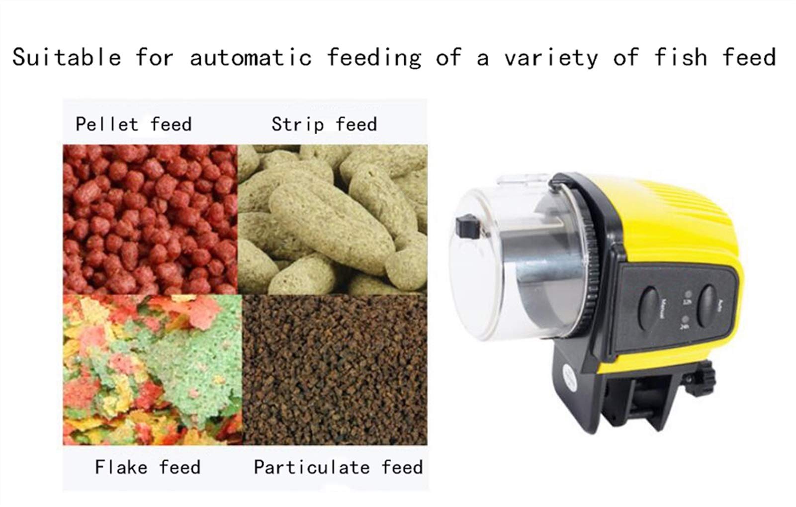 Futterautomat Aquarium Alimentazione automatica Fish Tank Koi Turtle Goldfish piccolo acquario di sincronizzazione intelligente Fish Tank automatico Viaggi Unmanned Acquario Goldfish cronometro 24 Ore