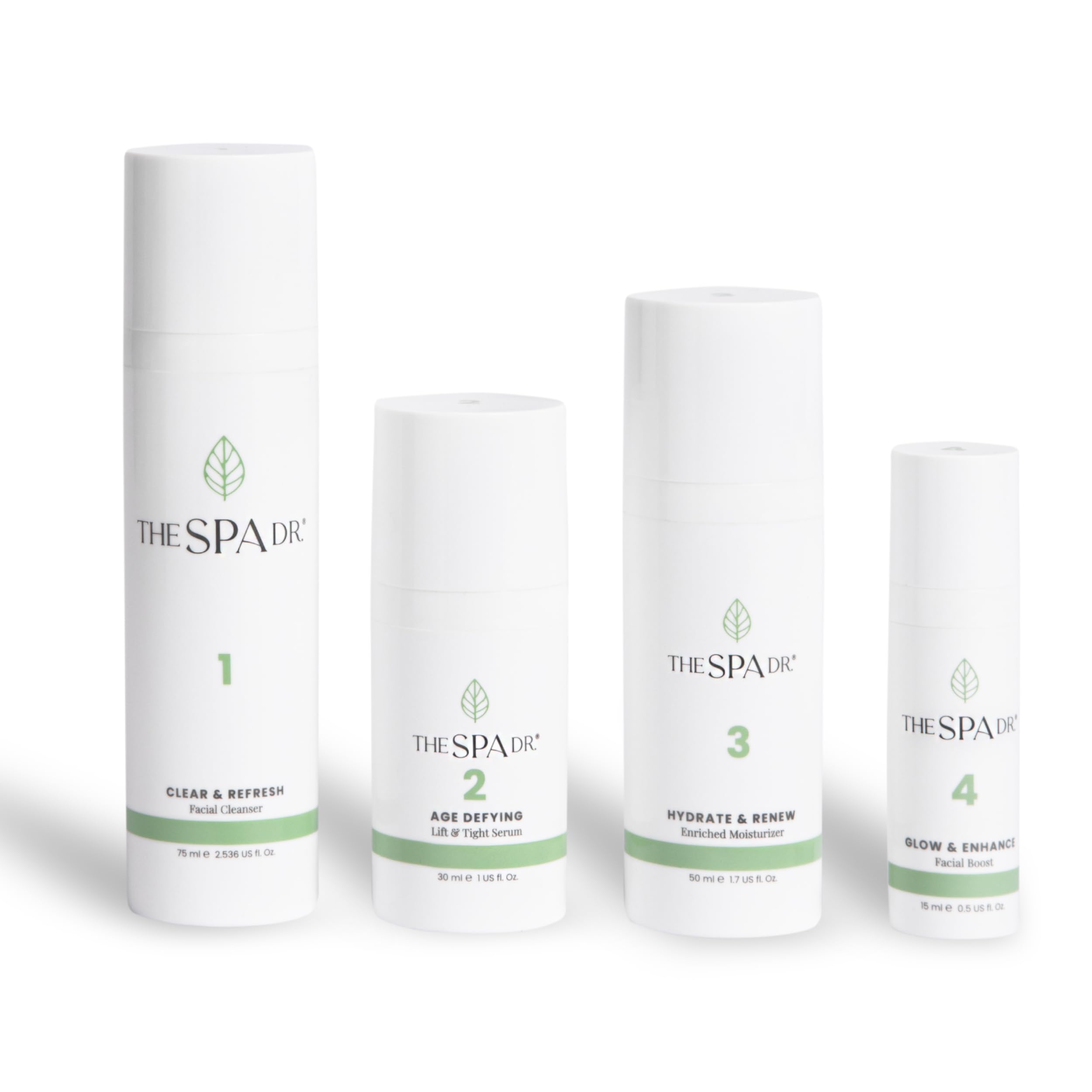 The Spa Dr. 4-Step Facial Kit for Women - 30 Day Supply Skin Care Kit - Anti Agin Facial Kit - Organic Skin Care - Perfectly pH Balanced