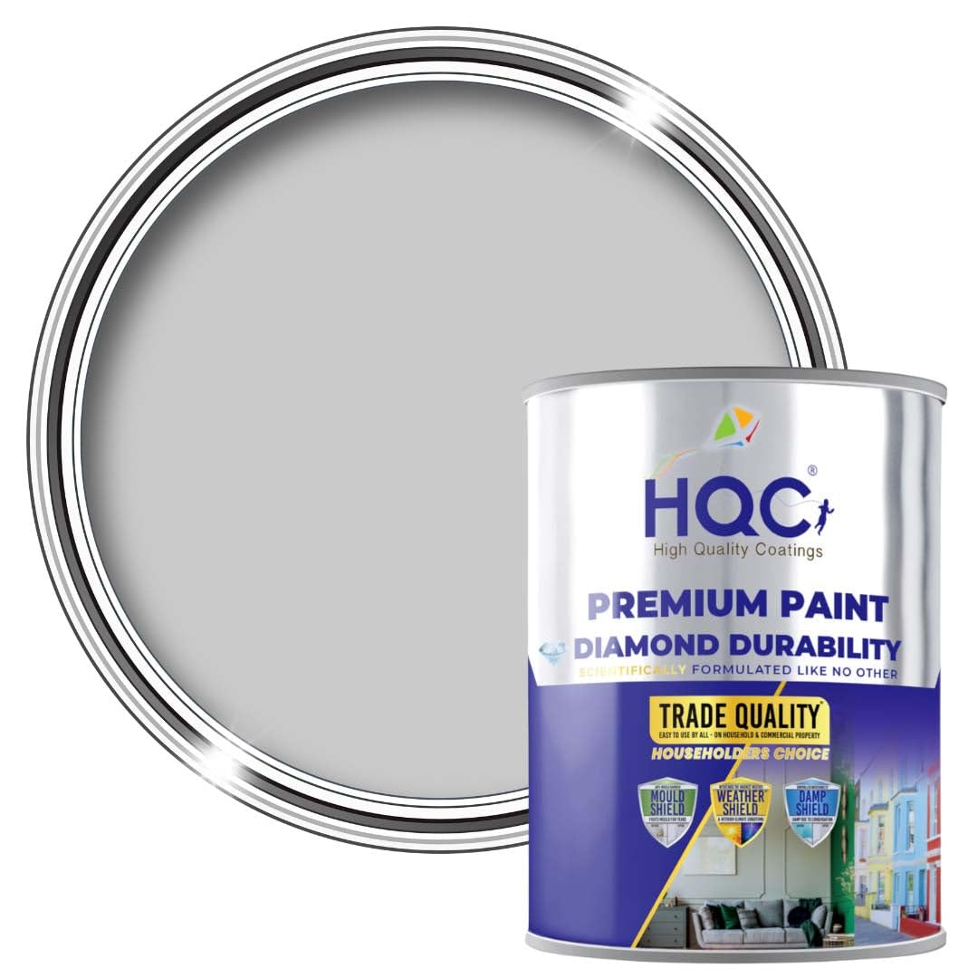 HQC Anti Damp, Anti Mould and Condensation -Dove Grey Matt Finish - 1 Litre - Prevent & Control Damp On Internal Walls & Ceilings - Easy To Apply