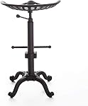 Cast Iron Tractor Seat Bar Stool-19.7"-26.8" Adjustable Counter Height Swivel Farmhouse Breakfast Chairs-Metal Stool-Rustic Industrial Home Bar, Pub, and Dining Room Decor