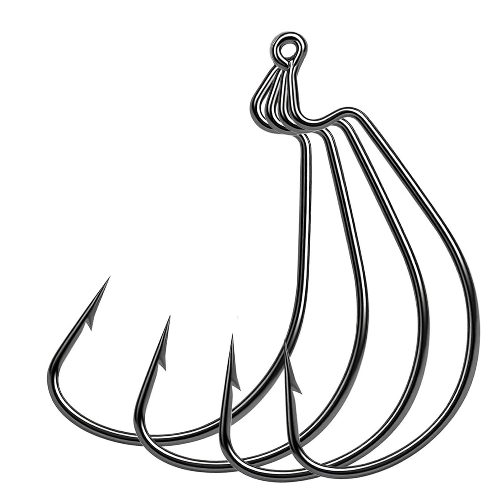 Ami da Pesca Ami for la Pesca alla spigola 25-100 Pezzi Offset Worm Hook Rig Esche Vive for Acqua salata d'Acqua Dolce