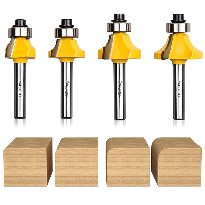 圆角边缘冠铣刀套装 - 木工铣刀工具