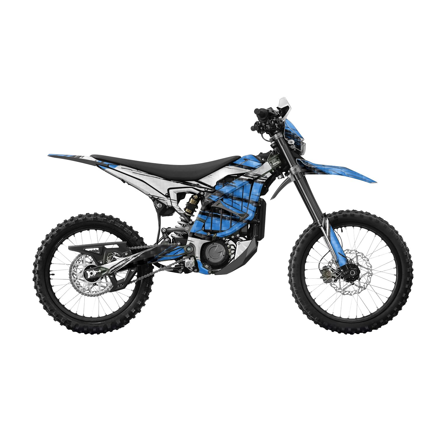 Carbon Fiber Surron Ultra Bee Graphics Kit Wrap - Grunge Stripe Blue - Sur-Ron Skin - Premium 3M Vinyl Protective Wrap Decal Cover - Easy to Apply | Crafted in The USA by MightySkins