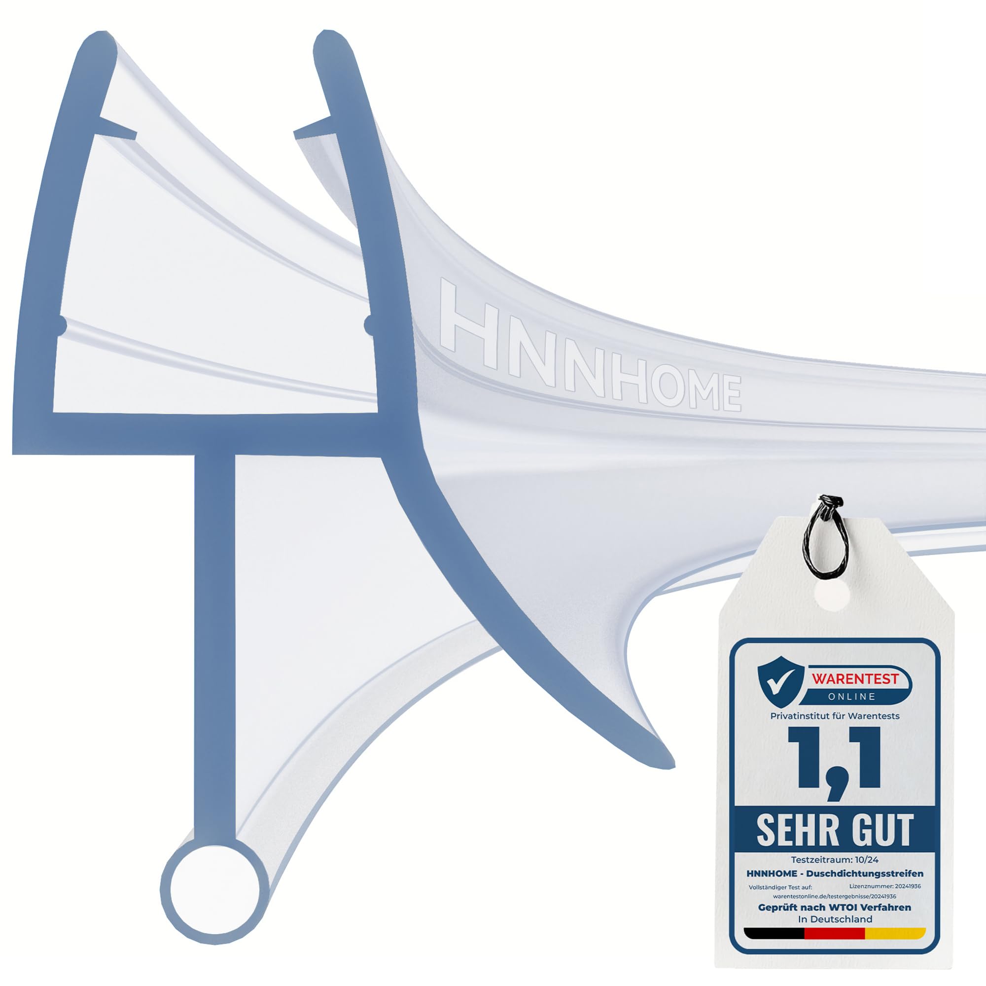 HNNHOME Joint d'étanchéité Pré-courbé Pour Porte en Verre 4-6 mm Écart 10mm | Joint porte douche pour paroi et cabine en verre, Anti-fuite efficace et un remplacement rapide sans outils