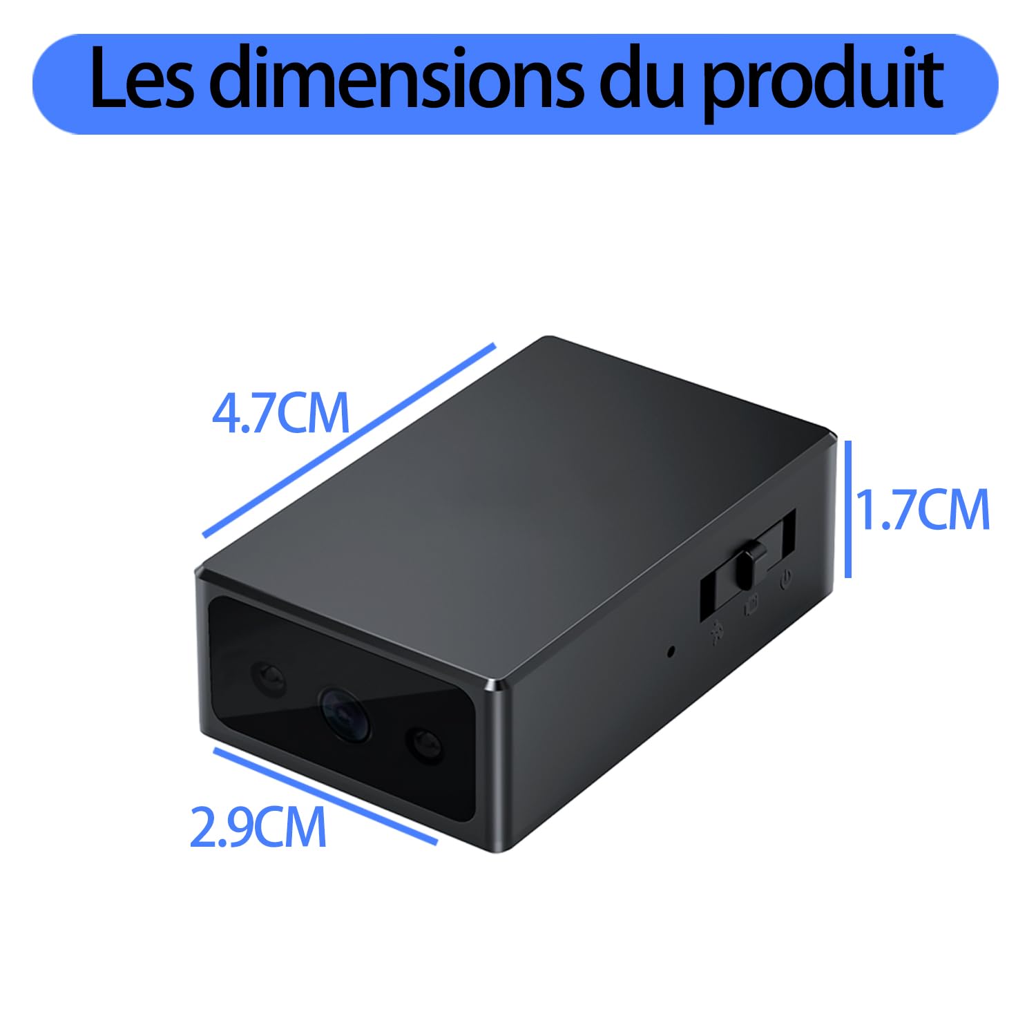 Caméra de surveillance intérieure/extérieure-Caméra cachée-Caméra HD 1080P, caméra mini-Convient pour le domicile,le bureau,la surveillance des animaux de compagnie et des enfants (sans WiFi)