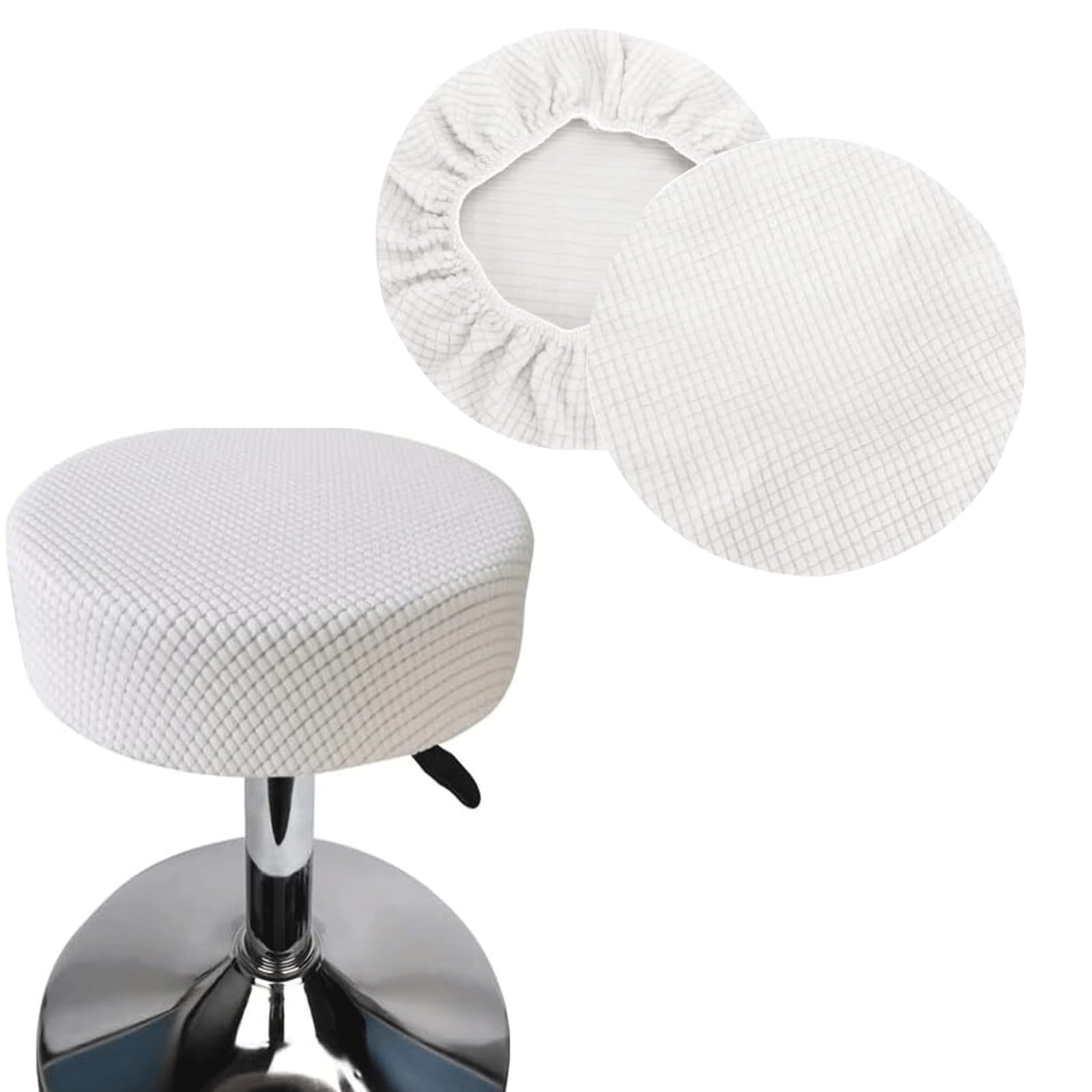 2 Pack Rectangle/Round Bar Stool Covers Round Stool Cushion Covers Stool Chair Covers Leather/Jacquard/Velvet Barstool Covers Slipcovers Footstool Protect Counter Seat Covers ( Color : 24@ , Size : 35