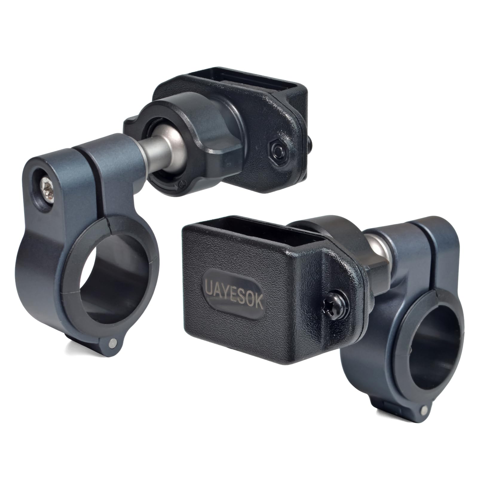 UAYESOK Support pour Talkie-walkie vélo, Universel Porte Radio pour Moto, Vélo, VTT, Scotter, Base de Serrage en Aluminium pour Guidon pour Motorola Tlkr Baofeng Kenwood Icom Radio avec clé spéciale.